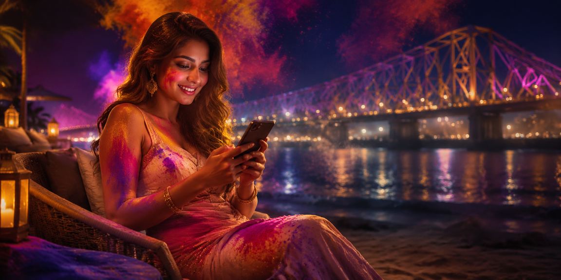 Mobile cricket betting interface used by Kolkata player during IPL and Holi festival